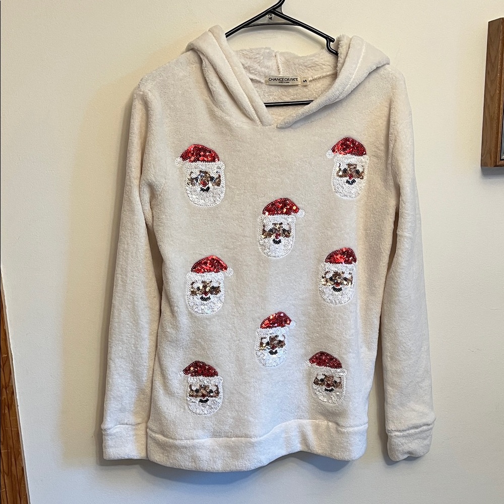 Chance or Fate Cream Fleece Santa Hoodie